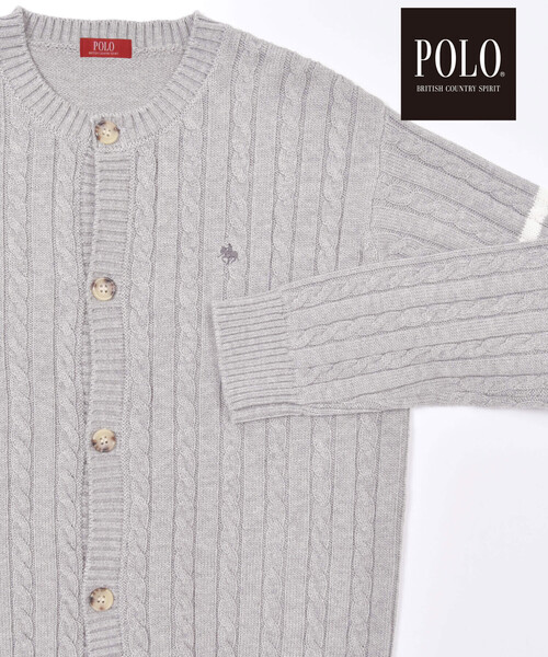 SLAP SLIP(スラップスリップ)の「【POLO BCS(ポロ・ビーシーエス)×SLAP SLIPコラボ】【お揃い】袖ラインニットカーディガン(カーディガン/ボレロ・レディース・グレー/オフホワイト・FREE)」の14枚目の写真