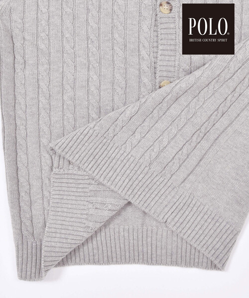 SLAP SLIP(スラップスリップ)の「【POLO BCS(ポロ・ビーシーエス)×SLAP SLIPコラボ】【お揃い】袖ラインニットカーディガン(カーディガン/ボレロ・レディース・グレー/オフホワイト・FREE)」の15枚目の写真