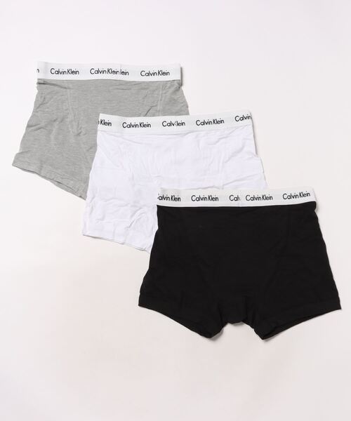 Calvin Klein（カルバン・クライン）の「【CALVIN KLEIN】 カルバンクライン Low Rise Trunk 3pk Calvin Klein Underwear コットン ストレッチ ボクサーパンツ ホワイト グレー ブラック 3枚パック（ボクサーパンツ・メンズ・マルチ・M/S/XL/L）」の2枚目の写真