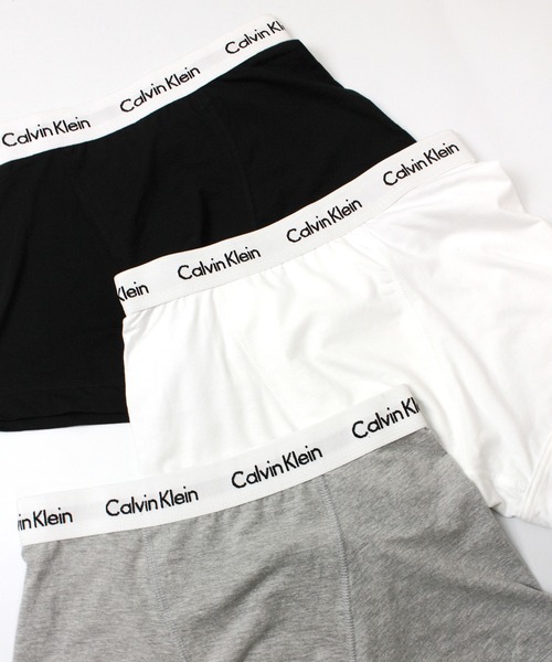 Calvin Klein（カルバン・クライン）の「【CALVIN KLEIN】 カルバンクライン Low Rise Trunk 3pk Calvin Klein Underwear コットン ストレッチ ボクサーパンツ ホワイト グレー ブラック 3枚パック（ボクサーパンツ・メンズ・マルチ・M/S/XL/L）」の4枚目の写真