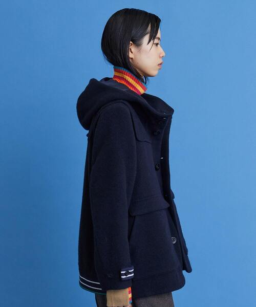 FRAPBOIS（フラボア）の「ウールモッサ コート（ダッフルコート・レディース・ネイビー/ライトグレー・2/1）」の5枚目の写真