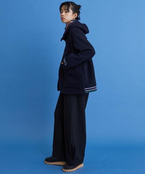 FRAPBOIS（フラボア）の「ウールモッサ コート（ダッフルコート・レディース・ネイビー/ライトグレー・2/1）」の8枚目の写真