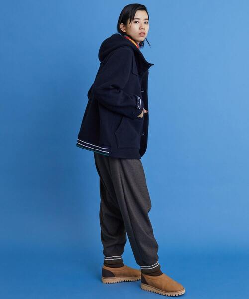 FRAPBOIS（フラボア）の「ウールモッサ コート（ダッフルコート・レディース・ネイビー/ライトグレー・2/1）」の12枚目の写真