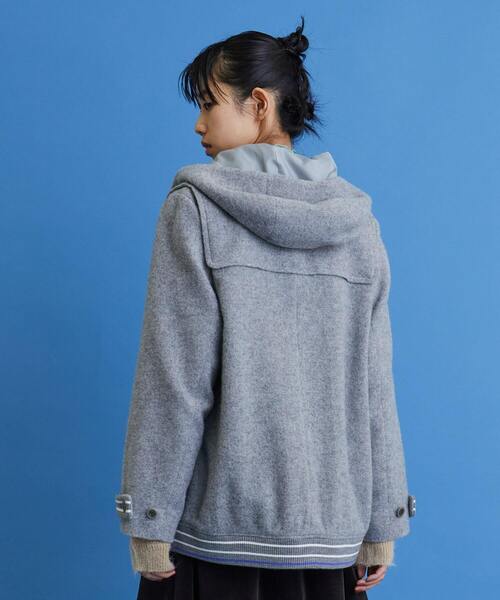 FRAPBOIS（フラボア）の「ウールモッサ コート（ダッフルコート・レディース・ネイビー/ライトグレー・2/1）」の14枚目の写真