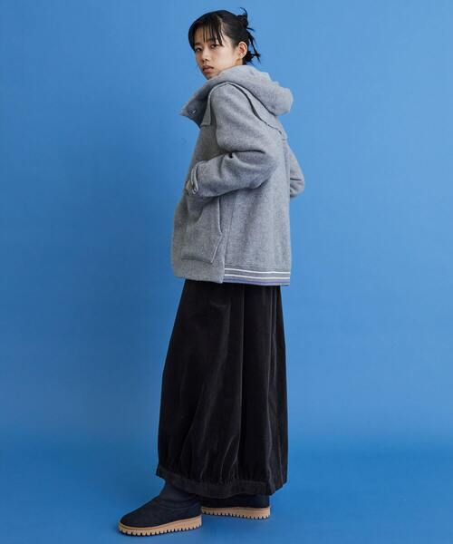 FRAPBOIS（フラボア）の「ウールモッサ コート（ダッフルコート・レディース・ネイビー/ライトグレー・2/1）」の17枚目の写真