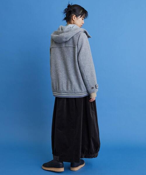 FRAPBOIS（フラボア）の「ウールモッサ コート（ダッフルコート・レディース・ネイビー/ライトグレー・2/1）」の18枚目の写真