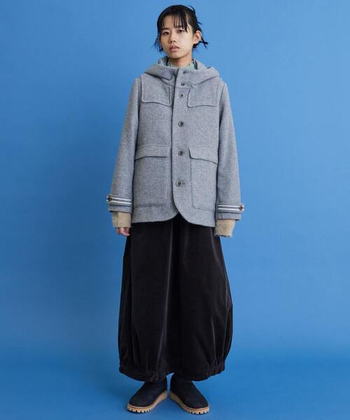 FRAPBOIS（フラボア）の「ウールモッサ コート（ダッフルコート・レディース・ネイビー/ライトグレー・2/1）」の19枚目の写真