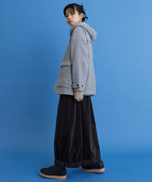 FRAPBOIS（フラボア）の「ウールモッサ コート（ダッフルコート・レディース・ネイビー/ライトグレー・2/1）」の21枚目の写真