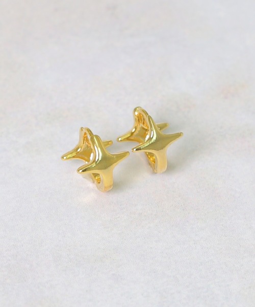 Peony(ピオニー)の「Peoney/スターモチーフ ワンタッチフープピアス(ピアス(両耳用)・レディース・シルバー/ゴールド・FREE)」の7枚目の写真