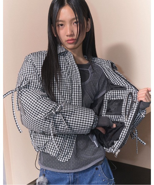 FANCY CLUB(ファンシークラブ)の「NASTY FANCY CLUB/リボンダウンジャケット(ダウンジャケット/コート・レディース・アイボリー/ブラック/チャコール・FREE)」の8枚目の写真