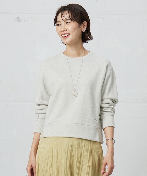 J.PRESS(ジェイプレス)の「【WEB限定カラーあり】ラメ裏毛 カットソー(Tシャツ/カットソー・レディース・アイボリー系/ライトグレー系・T13/T15)」の1枚目の写真