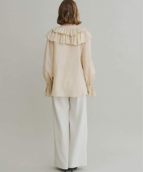 Olu.（オルドット）の「クレープラッフルブラウス（シャツ/ブラウス・レディース・ホワイト/イエロー系その他/ブルー・FREE）」の15枚目の写真