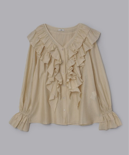 Olu.（オルドット）の「クレープラッフルブラウス（シャツ/ブラウス・レディース・ホワイト/イエロー系その他/ブルー・FREE）」の21枚目の写真