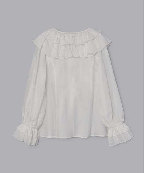 Olu.（オルドット）の「クレープラッフルブラウス（シャツ/ブラウス・レディース・ホワイト/イエロー系その他/ブルー・FREE）」の5枚目の写真