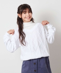 a.v.v | [100-130]ケーブルニットドッキングトレーナー(Tシャツ/カットソー)