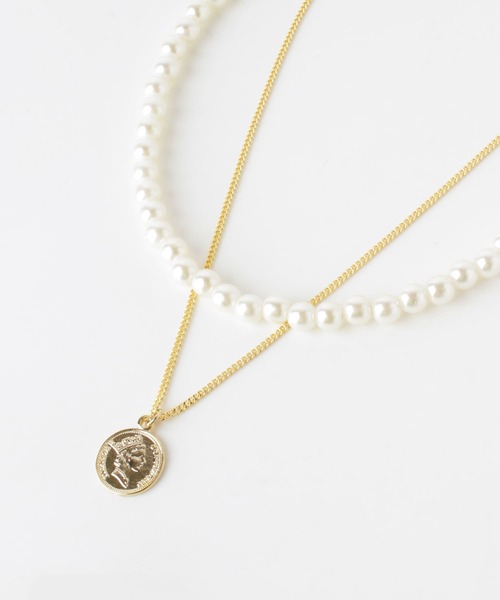 URBAN RESEARCH Sonny Label（アーバンリサーチサニーレーベル）の「パールコイン二連ネックレス（ネックレス・レディース・ゴールド/シルバー・ONE）」の10枚目の写真