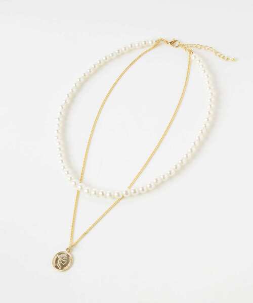 URBAN RESEARCH Sonny Label（アーバンリサーチサニーレーベル）の「パールコイン二連ネックレス（ネックレス・レディース・ゴールド/シルバー・ONE）」の8枚目の写真