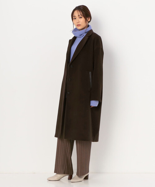 K.T KIYOKO TAKASE（キヨコタカセ）の「アンゴラウール チェスターコート（チェスターコート・レディース・ダークブラウン/キナリ・9号）」の13枚目の写真
