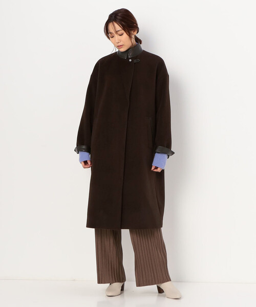 K.T KIYOKO TAKASE（キヨコタカセ）の「アンゴラウール チェスターコート（チェスターコート・レディース・ダークブラウン/キナリ・9号）」の14枚目の写真
