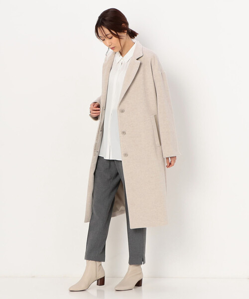 K.T KIYOKO TAKASE（キヨコタカセ）の「アンゴラウール チェスターコート（チェスターコート・レディース・ダークブラウン/キナリ・9号）」の17枚目の写真