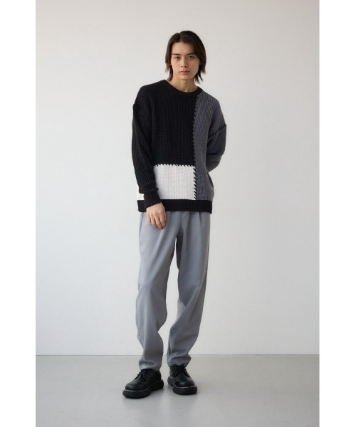 AZUL by moussy（アズールバイマウジー）の「スウィッチングブランケットステッチニット（ニット/セーター・メンズ・ブルー系その他/ホワイト系その他/ブラック系その他・MEDIUM/LARGE）」の17枚目の写真