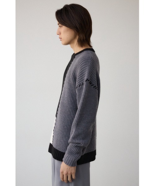AZUL by moussy（アズールバイマウジー）の「スウィッチングブランケットステッチニット（ニット/セーター・メンズ・ブルー系その他/ホワイト系その他/ブラック系その他・MEDIUM/LARGE）」の19枚目の写真