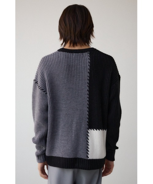 AZUL by moussy（アズールバイマウジー）の「スウィッチングブランケットステッチニット（ニット/セーター・メンズ・ブルー系その他/ホワイト系その他/ブラック系その他・MEDIUM/LARGE）」の20枚目の写真