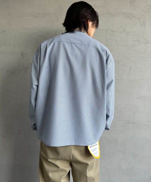 UNIVERSAL OVERALL（ユニバーサルオーバーオール）の「[UNIVERSAL OVERALL/ユニバーサルオーバーオール] 別注 ビッグシルエットパジャマシャツ（シャツ/ブラウス・レディース・ブルー系/ブラウン/ブルー/ブラック・M/L）」の21枚目の写真