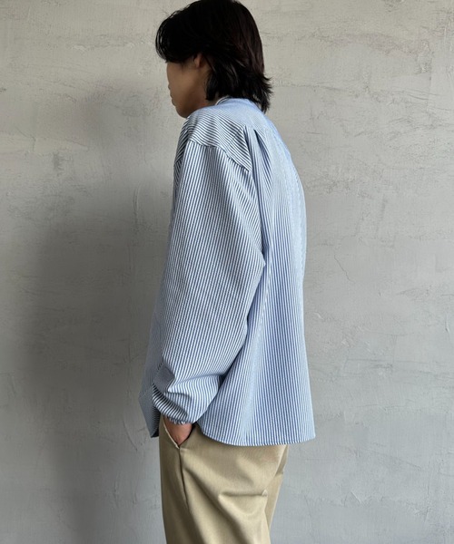 UNIVERSAL OVERALL（ユニバーサルオーバーオール）の「[UNIVERSAL OVERALL/ユニバーサルオーバーオール] 別注 ビッグシルエットパジャマシャツ（シャツ/ブラウス・レディース・ブルー系/ブラウン/ブルー/ブラック・M/L）」の20枚目の写真