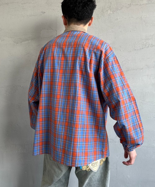 UNIVERSAL OVERALL（ユニバーサルオーバーオール）の「[UNIVERSAL OVERALL/ユニバーサルオーバーオール] 別注 ビッグシルエットパジャマシャツ（シャツ/ブラウス・レディース・ブルー系/ブラウン/ブルー/ブラック・M/L）」の15枚目の写真