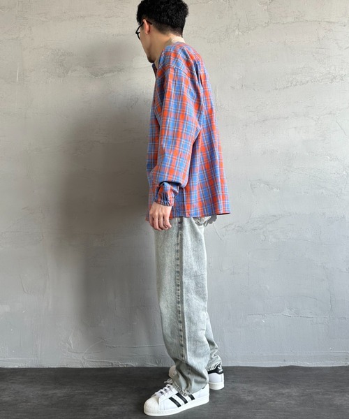 UNIVERSAL OVERALL（ユニバーサルオーバーオール）の「[UNIVERSAL OVERALL/ユニバーサルオーバーオール] 別注 ビッグシルエットパジャマシャツ（シャツ/ブラウス・レディース・ブルー系/ブラウン/ブルー/ブラック・M/L）」の17枚目の写真