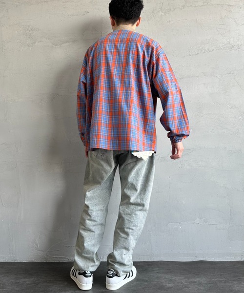 UNIVERSAL OVERALL（ユニバーサルオーバーオール）の「[UNIVERSAL OVERALL/ユニバーサルオーバーオール] 別注 ビッグシルエットパジャマシャツ（シャツ/ブラウス・レディース・ブルー系/ブラウン/ブルー/ブラック・M/L）」の18枚目の写真