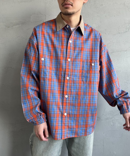 UNIVERSAL OVERALL（ユニバーサルオーバーオール）の「[UNIVERSAL OVERALL/ユニバーサルオーバーオール] 別注 ビッグシルエットパジャマシャツ（シャツ/ブラウス・レディース・ブルー系/ブラウン/ブルー/ブラック・M/L）」の13枚目の写真