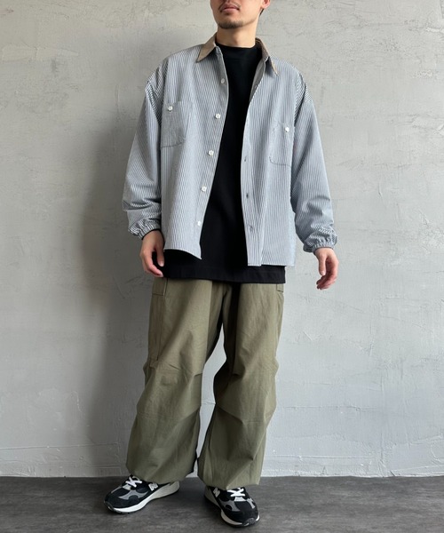 UNIVERSAL OVERALL（ユニバーサルオーバーオール）の「[UNIVERSAL OVERALL/ユニバーサルオーバーオール] 別注 ビッグシルエットパジャマシャツ（シャツ/ブラウス・レディース・ブルー系/ブラウン/ブルー/ブラック・M/L）」の10枚目の写真