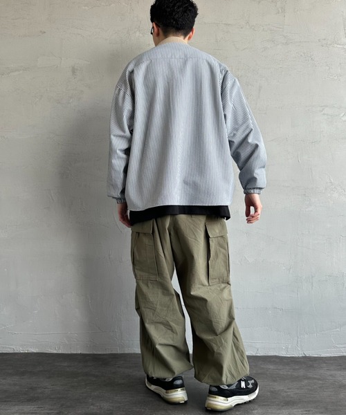 UNIVERSAL OVERALL（ユニバーサルオーバーオール）の「[UNIVERSAL OVERALL/ユニバーサルオーバーオール] 別注 ビッグシルエットパジャマシャツ（シャツ/ブラウス・レディース・ブルー系/ブラウン/ブルー/ブラック・M/L）」の12枚目の写真