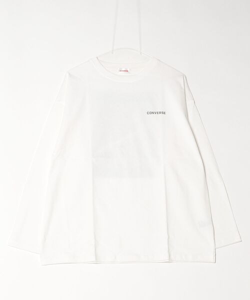 CONVERSE（コンバース）の「【CONVERSE/コンバース】バックプリントロンT（Tシャツ/カットソー・レディース・ブラック/ホワイト/スミクロ/オフホワイト・MEDIUM/LARGE）」の2枚目の写真