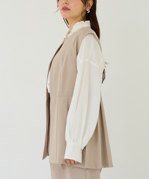 INCEDE（インシード）の「ストレッチツイル ペプラムベスト（ベスト・レディース・ブラック/ベージュ/ネイビー・M/L/LL）」の20枚目の写真