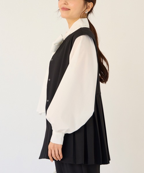 ストレッチツイル ペプラムベスト ストレッチツイル ペプラムベスト（ベスト）｜INCEDE