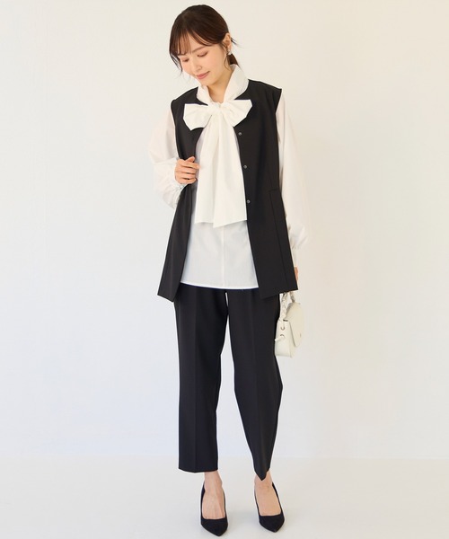 INCEDE（インシード）の「ストレッチツイル ペプラムベスト（ベスト・レディース・ブラック/ベージュ/ネイビー・M/L/LL）」の9枚目の写真