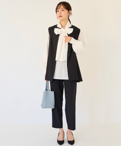 INCEDE（インシード）の「ストレッチツイル ペプラムベスト（ベスト・レディース・ブラック/ベージュ/ネイビー・M/L/LL）」の10枚目の写真