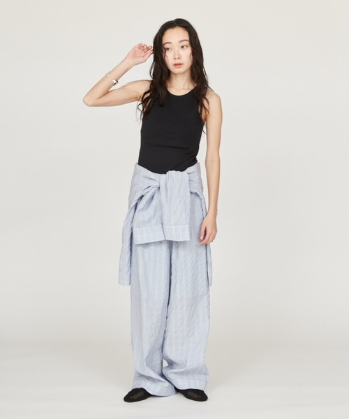 emmi(エミ)の「セミシアーパジャマライクパンツ(その他パンツ・レディース・ライトブルー/グレー・0/1)」の1枚目の写真