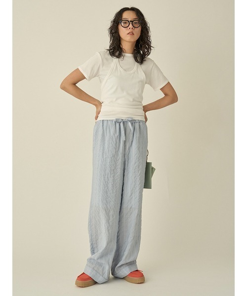 emmi(エミ)の「セミシアーパジャマライクパンツ(その他パンツ・レディース・ライトブルー/グレー・0/1)」の14枚目の写真