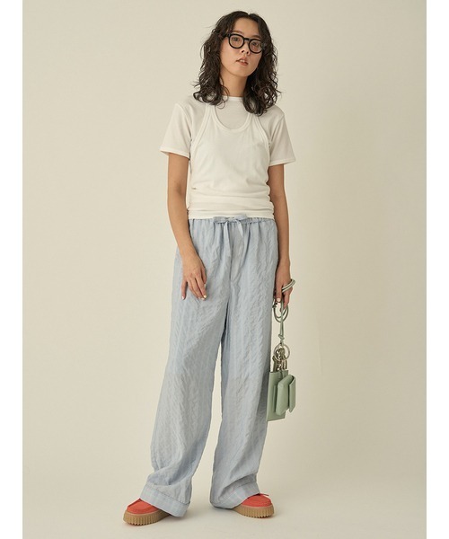 emmi(エミ)の「セミシアーパジャマライクパンツ(その他パンツ・レディース・ライトブルー/グレー・0/1)」の15枚目の写真
