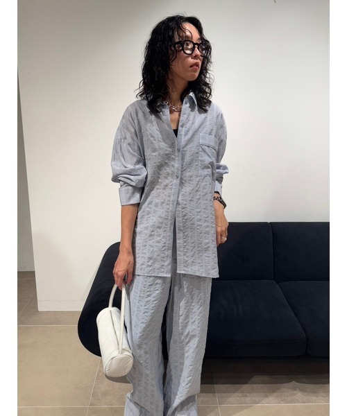 emmi(エミ)の「セミシアーパジャマライクパンツ(その他パンツ・レディース・ライトブルー/グレー・0/1)」の17枚目の写真