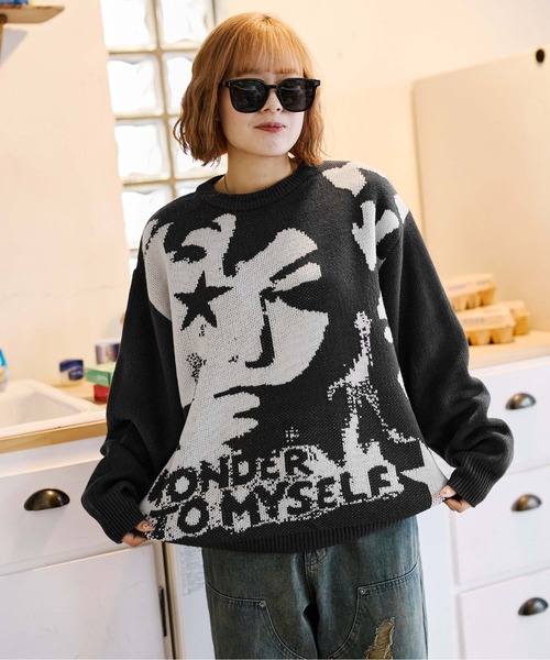 ESSAY×crepuscule ジャガードニット セール】フェイスジャガードニット（ニット/セーター）｜sedacle