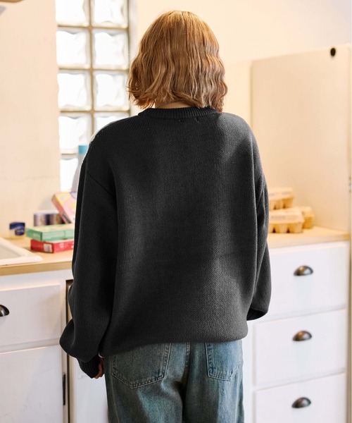 sedacle(セダクル)の「フェイスジャガードニット(ニット/セーター・メンズ・チャコールグレー/ネイビー/レッド・SMALL/MEDIUM/LARGE)」の7枚目の写真