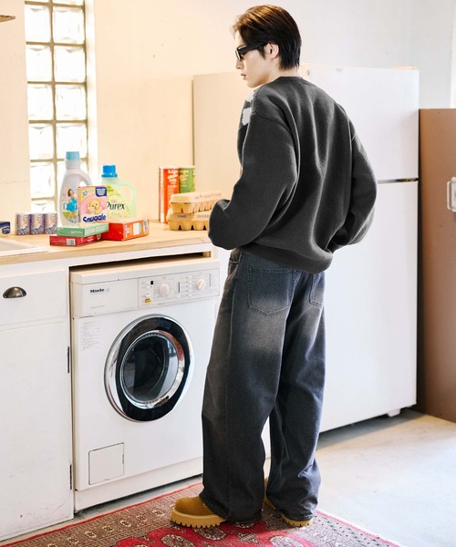 sedacle(セダクル)の「フェイスジャガードニット(ニット/セーター・メンズ・チャコールグレー/ネイビー/レッド・SMALL/MEDIUM/LARGE)」の20枚目の写真