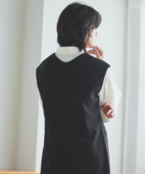 RASW（ラス）の「[RASW]2wayスリットネックIラインジャンスカ（ジャンパースカート・レディース・ブラック・S/M/L）」の18枚目の写真