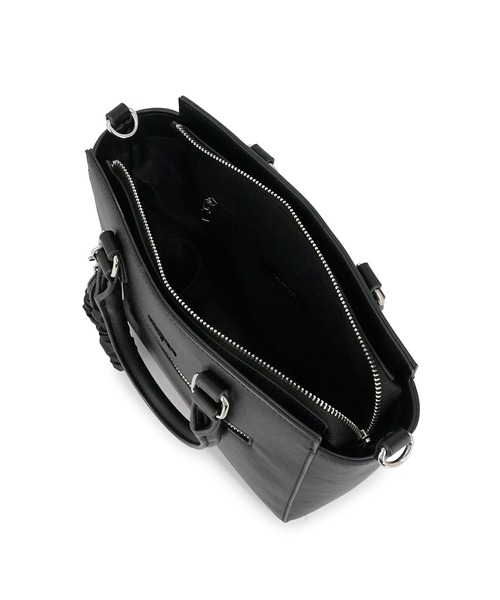 MURUA（ムルーア）の「MURUA(ムルーア) 2WAYハンドバッグ MR-B1335 ギャザーチャーム（ハンドバッグ・レディース・ブラック/ベージュ・FREE）」の6枚目の写真