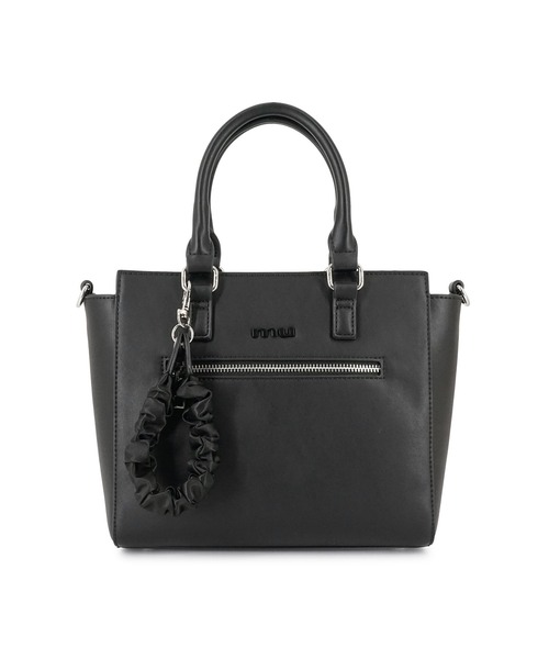 MURUA（ムルーア）の「MURUA(ムルーア) 2WAYハンドバッグ MR-B1335 ギャザーチャーム（ハンドバッグ・レディース・ブラック/ベージュ・FREE）」の3枚目の写真